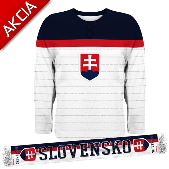 AKCIA 7  - Hokejový dres Slovensko "2016" - 0116 + šál 