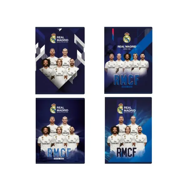 Zošit A5 štvorčekový Real Madrid, 32 listov, mix vzorov, 102019014