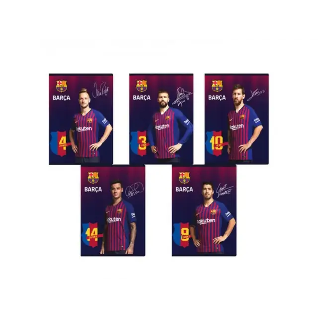 Zošit A5 štvorčekový FC Barcelona, 32 listov, mix vzorov, 102019004