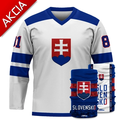 AKCIA 3  - Hokejový dres Slovensko "2019" - 0719 + multifunkčná šatka SVK