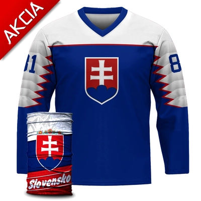 AKCIA 4  - Hokejový dres Slovensko "2018" - 0218 + multifunkčná šatka SVK