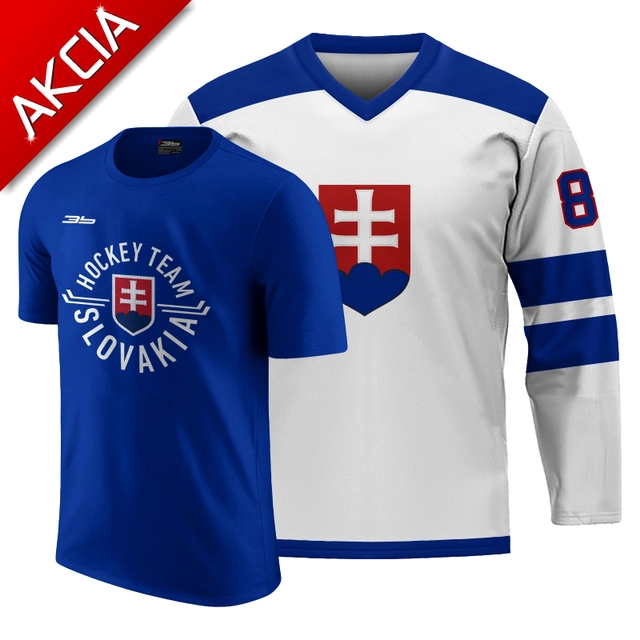 AKCIA 1 - Hokejový dres Slovensko "2019" - 0719 + tričko SVK