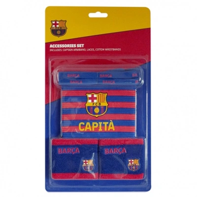 Accessories set FC BARCELONA (2x potítko, kapitánska páska, šnúrky do topánok)