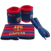 Accessories set FC BARCELONA (2x potítko, kapitánska páska, šnúrky do topánok)