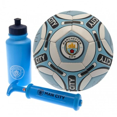 Futbalová darčeková sada MANCHESTER CITY (lopta, pumpa, plastová fľaša)