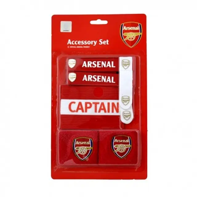 Accessorries set ARSENAL F.C. ( 2x potítko, kapitánska páska, 2x držiak chráničov)