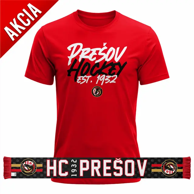 Vianočná akcia 2025 - Šál + tričko HC Prešov