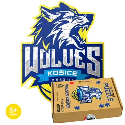 Drevené puzzle Košice Wolves - 66 dielov (25x25cm)