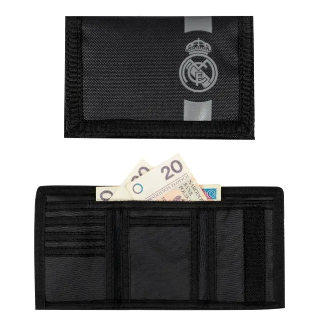 Peňaženka Real Madrid Black – textilná peňaženka na suchý zips, 504026004