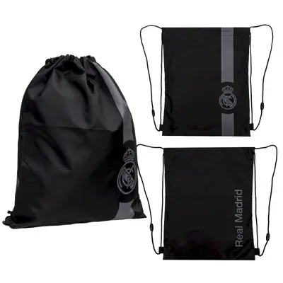 Vrecko na prezúvky Real Madrid Black AD1 – športové vrecko na chrbát, 507026019