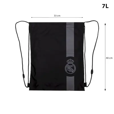 Vrecko na prezuvky Real Madrid Black AD1 – športové vrecko na chrbát, 507026019