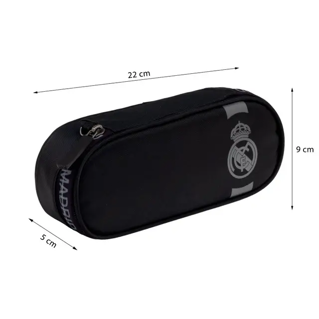 Jednokomorový peračník Real Madrid Black AC6 - školské puzdro, 503026078