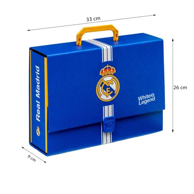 Školský kufrík s rúčkou A4 Real Madrid XL – 9 cm, 108026004
