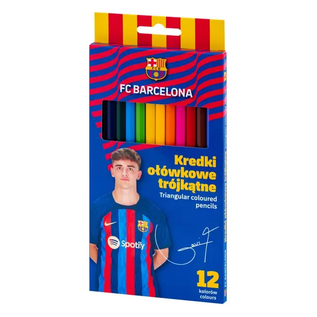 Ergonomické trojhranné farbičky 12ks FC Barcelona, 312023050