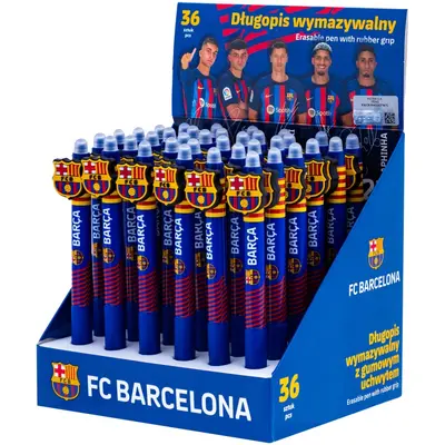 Gumovacie klik pero FC Barcelona - 0,5 mm, modré, 1ks, stojan, 201023051