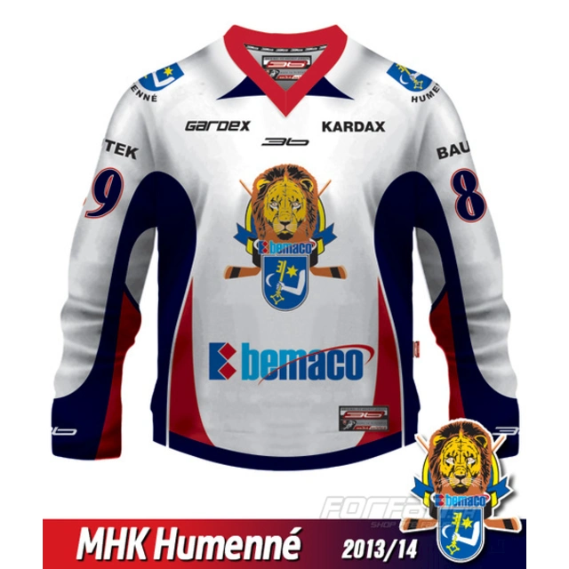 Hokejový dres MHK Humenné REPLICA SIMPLE 2013/14 - svetlá verzia