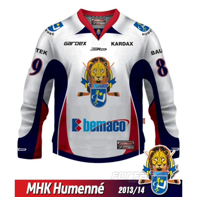Hokejový dres MHK Humenné AUTHENTIC 2013/14 - svetlá verzia
