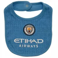 Detský bavlnený podbradník 2ks MANCHESTER CITY Bibs SQ