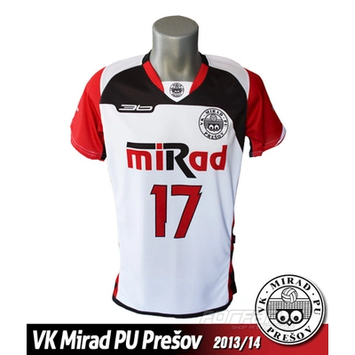 Volejbalový dres VK PU Mirad Prešov 2013/14 - svetlá verzia