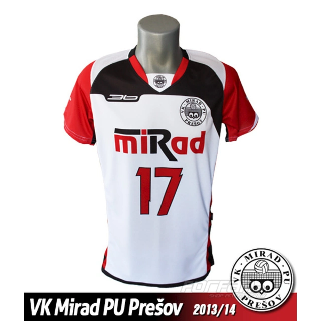 Volejbalový dres VK PU Mirad Prešov 2013/14 - svetlá verzia