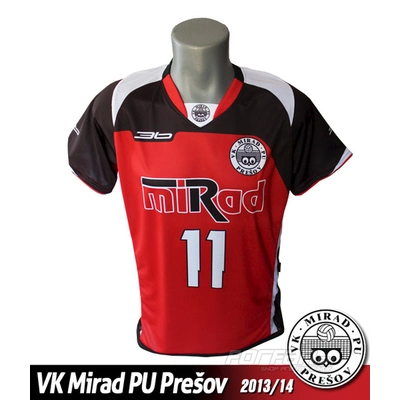 Volejbalový dres VK PU Mirad Prešov 2013/14 - tmavá verzia